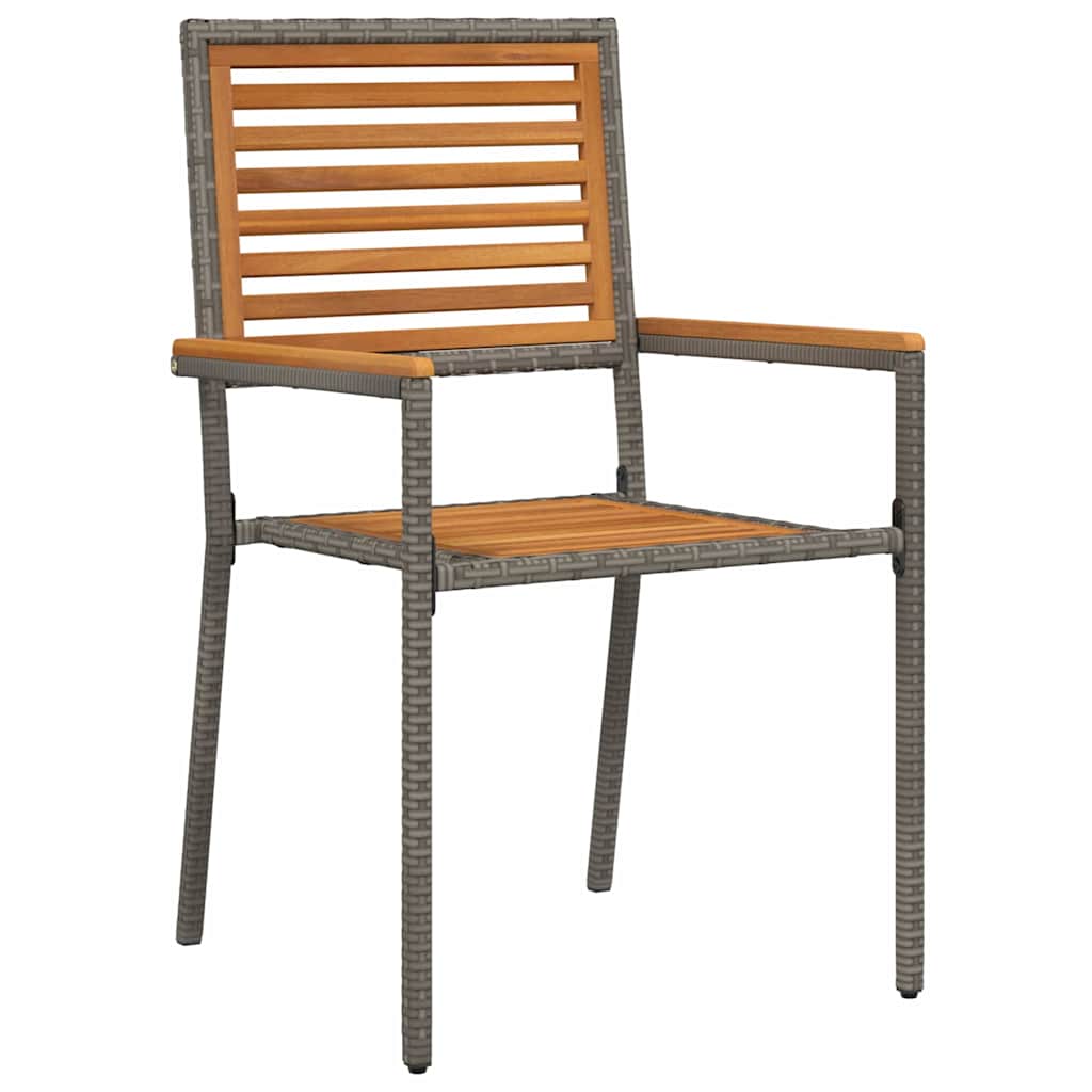 Garten Essgruppe 7 pcs Grau Poly Rattan